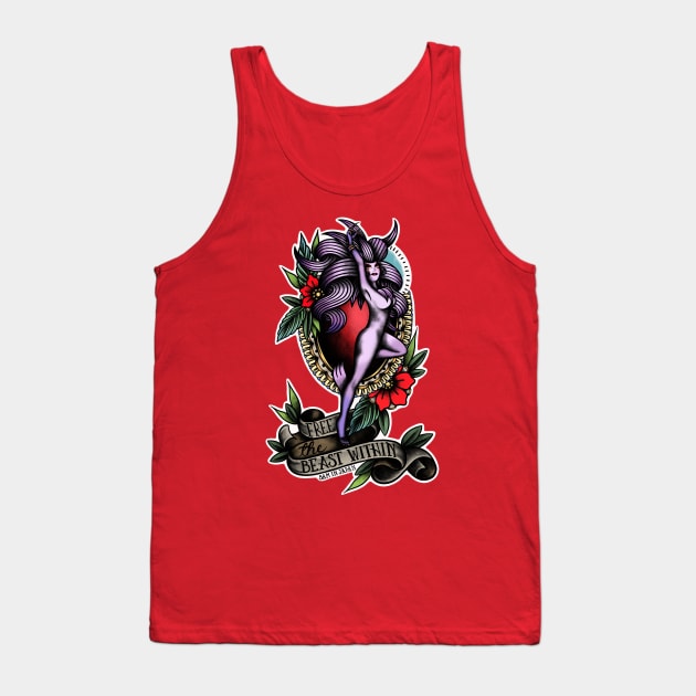 Trance Terra from Final Fantasy 6 (FFVI) in American Traditional Tattoo Portrait Style Tank Top by SamInJapan